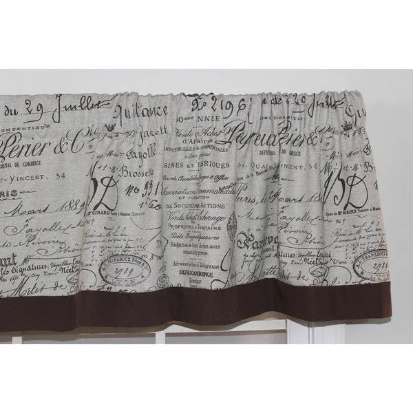 * NEW - SET OF 2 DOCUMENT FRENCH SCRIPT WINDOW VALANCES