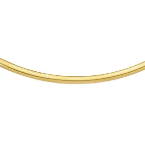 14k Yellow Gold Omega Chain Chocker Necklace, 2mm