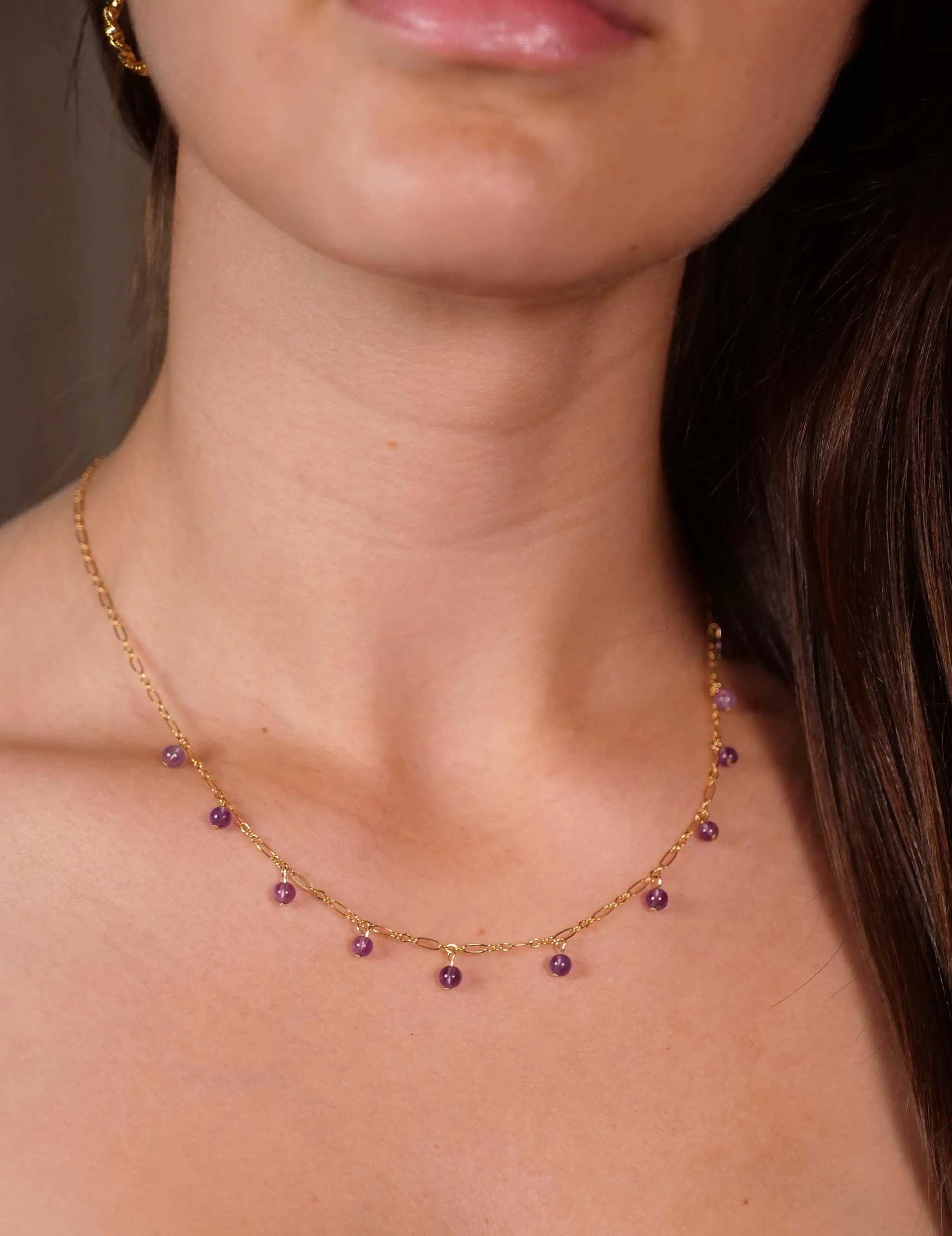 18k Gold Violetta Amethyst Necklace