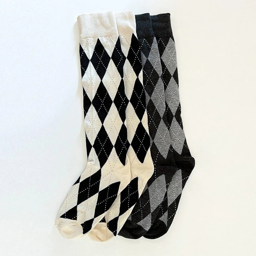 2 Pack Socks With Diamond Pattern