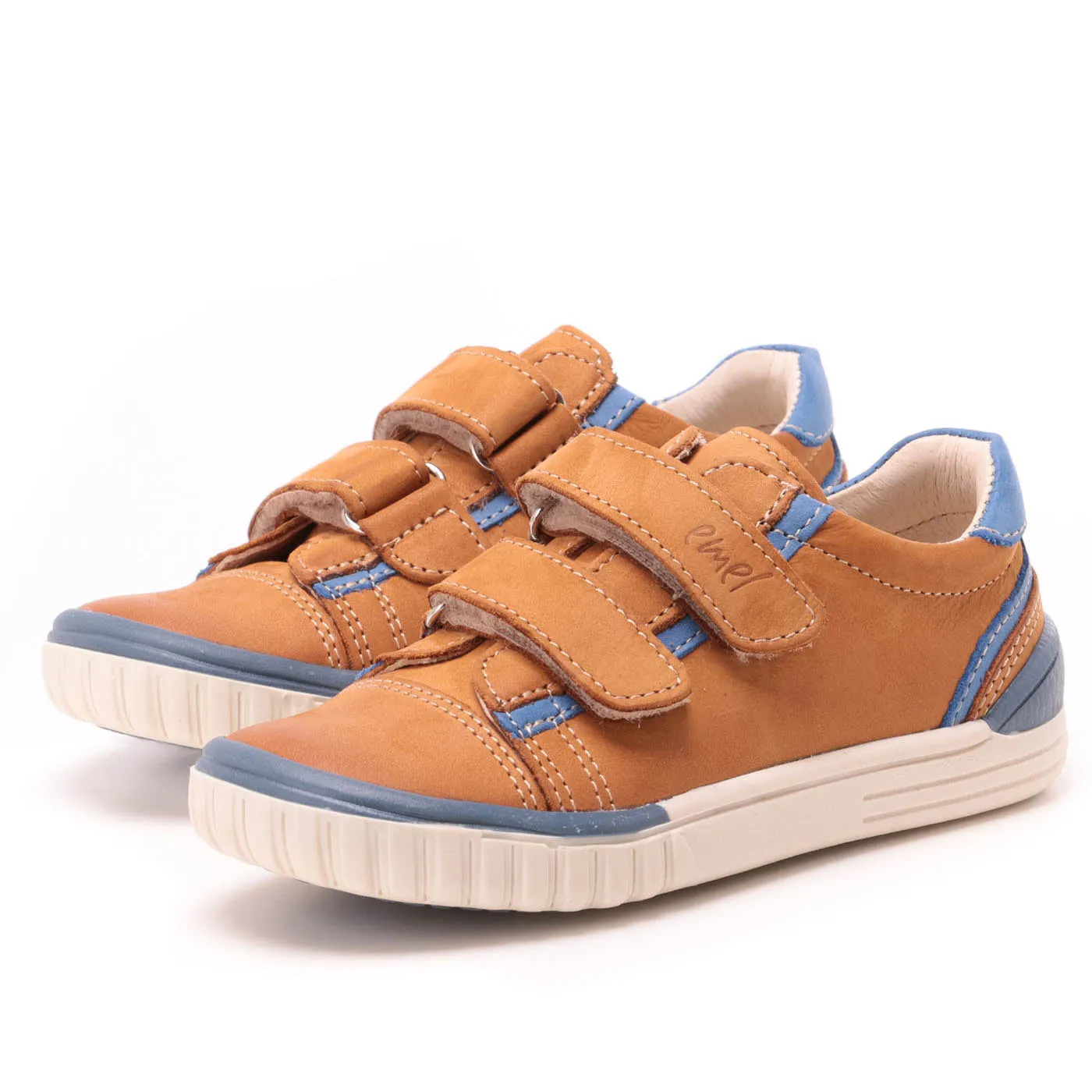 (2066-18/2071-18) Mustard/blue low Velcro Trainers