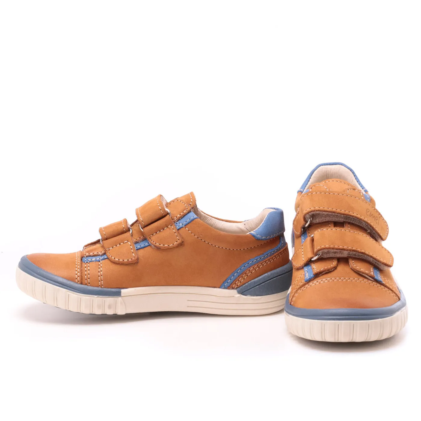 (2066-18/2071-18) Mustard/blue low Velcro Trainers