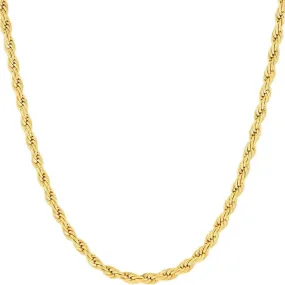 3mm Stainless Steel Twisted Rope Chain - Gold