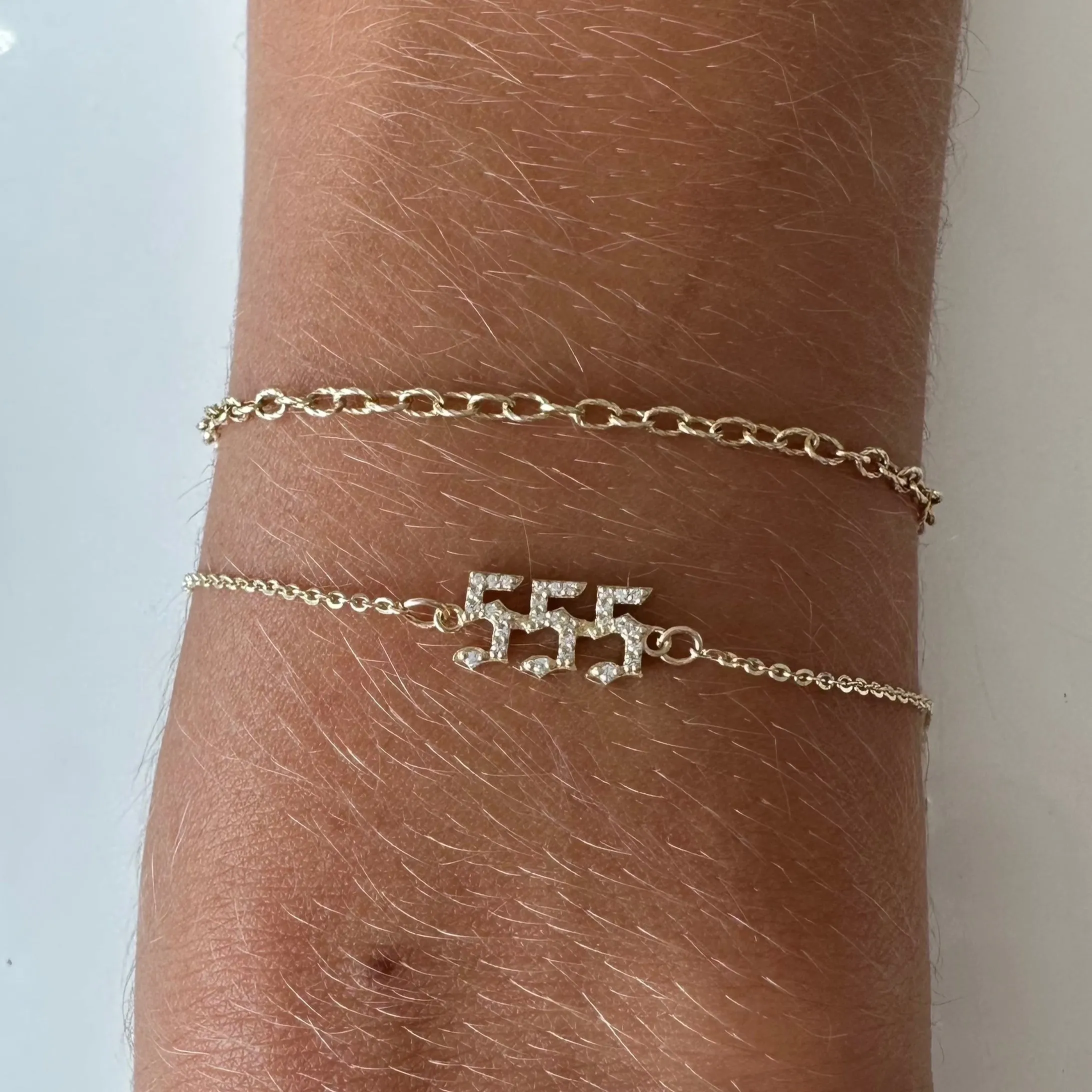 555 Angel Number Pave Bracelet