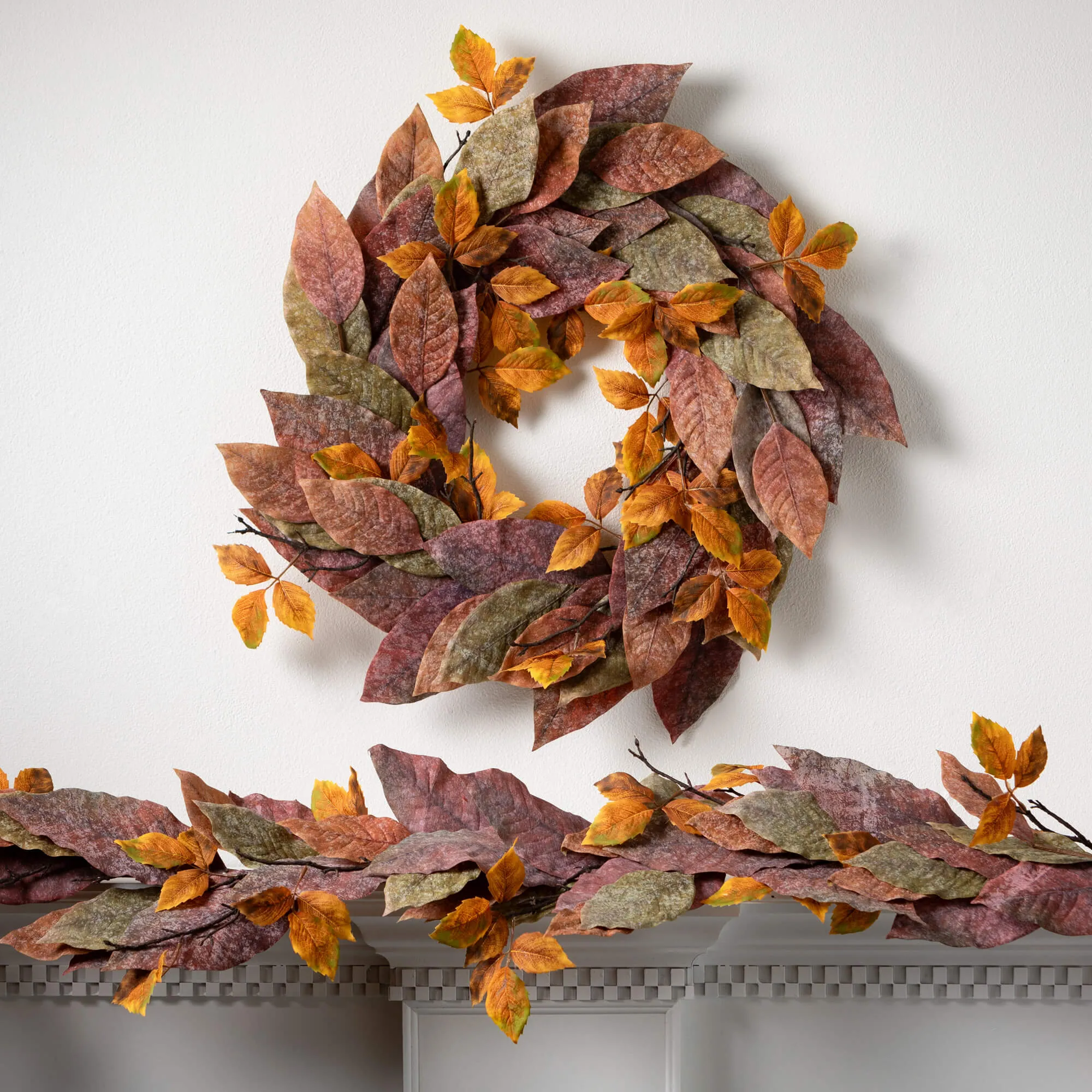 6'L Sullivans Warm Fall Mixed Leaf Garland, Multicolored