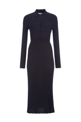 Ardor Knit Dress in Navy Cashmere Silk