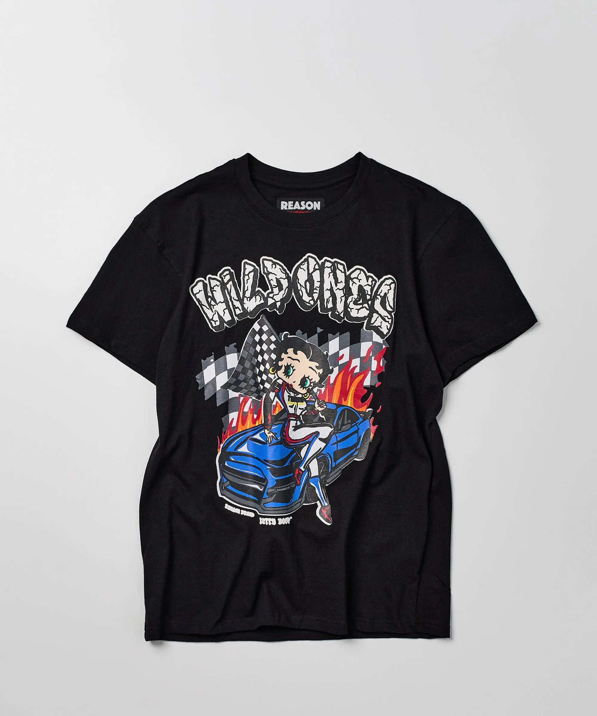 Betty Boop Wild Ones Print Short Sleeve Tee - Black