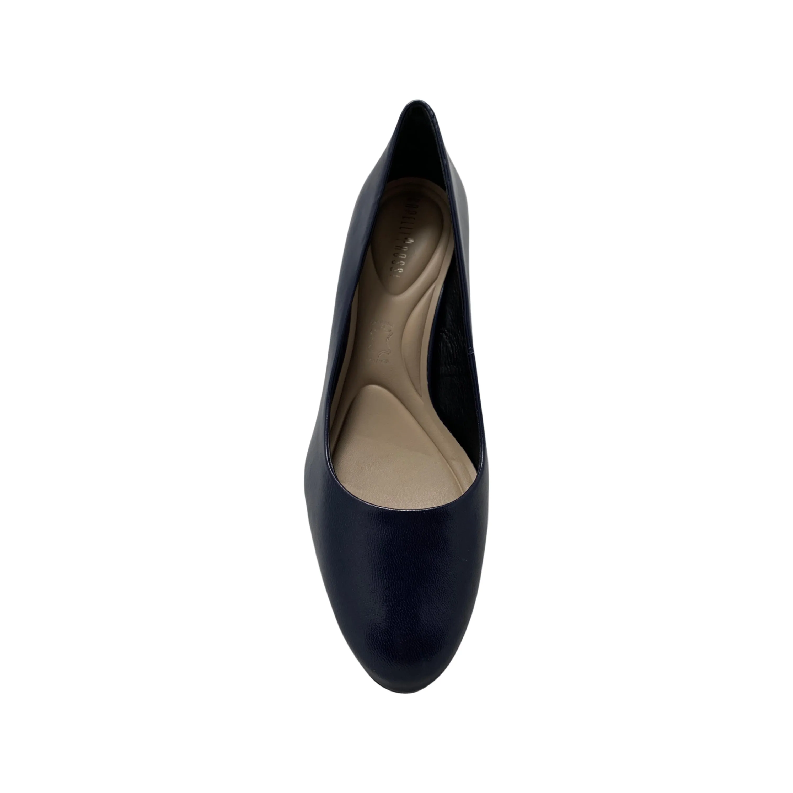 Boric Navy Leather Pump