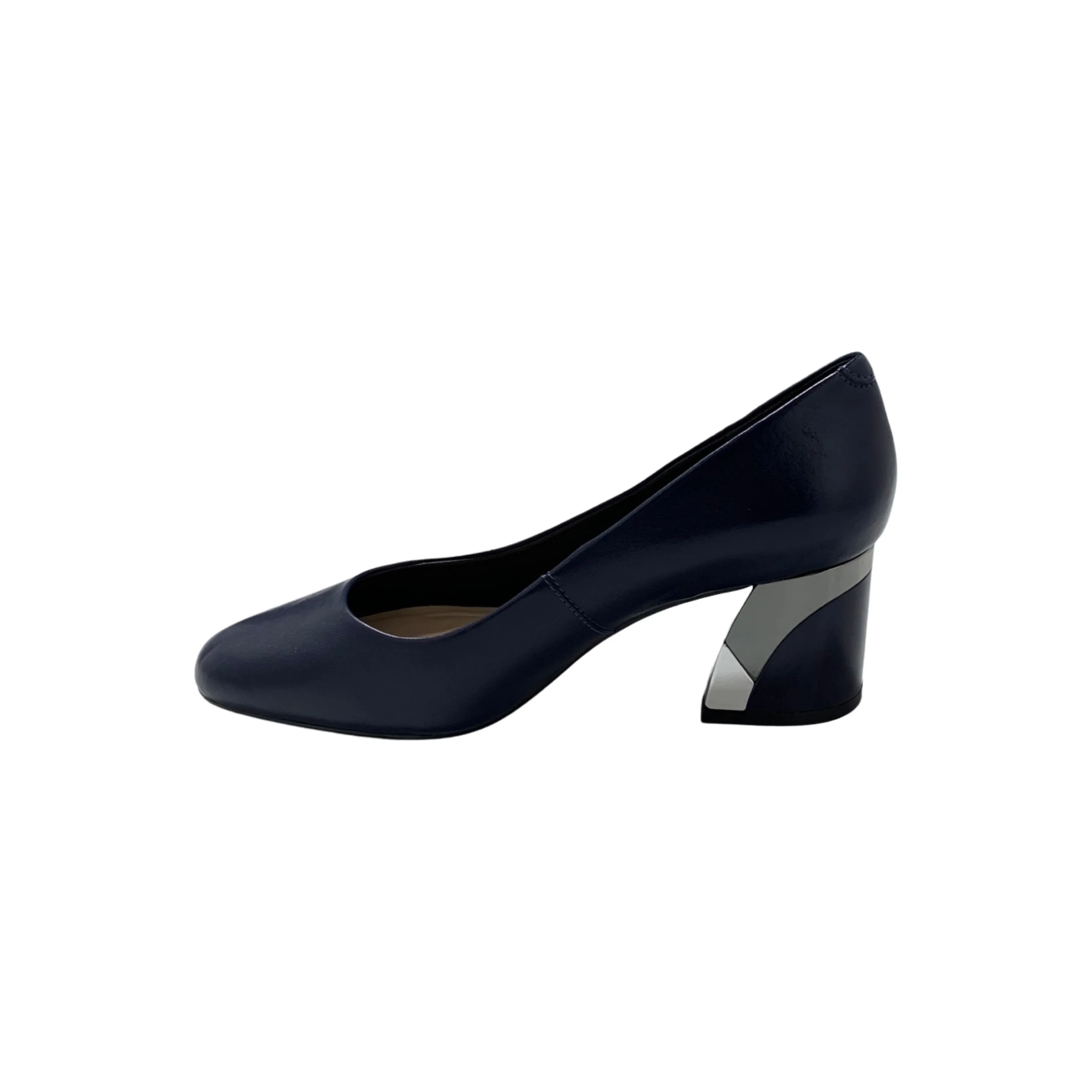 Boric Navy Leather Pump