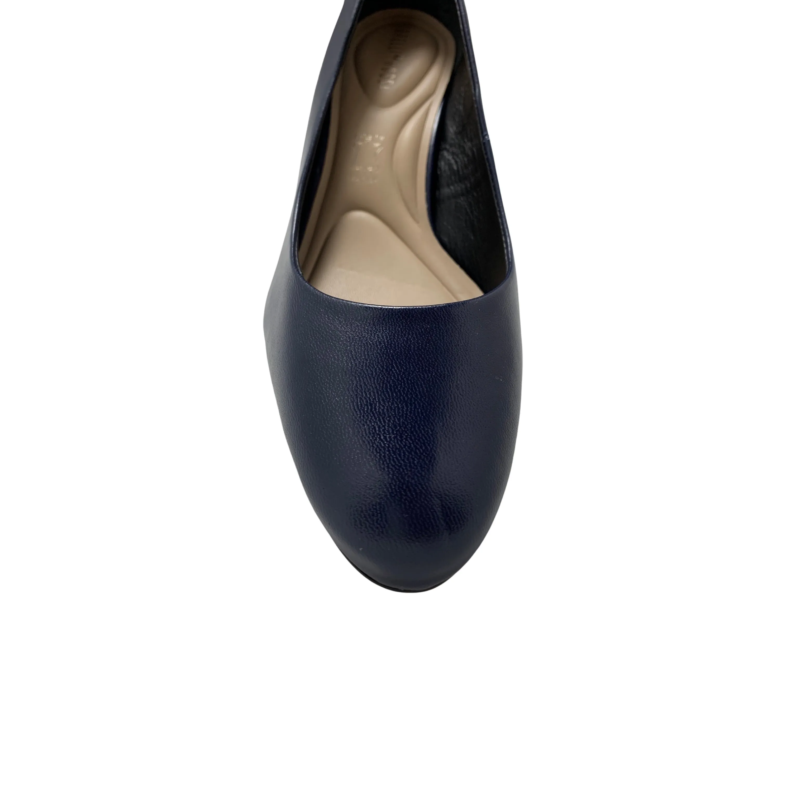 Boric Navy Leather Pump