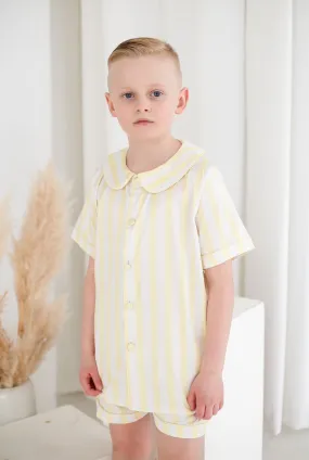 Boys Lemon Stripe Pearl Pyjamas