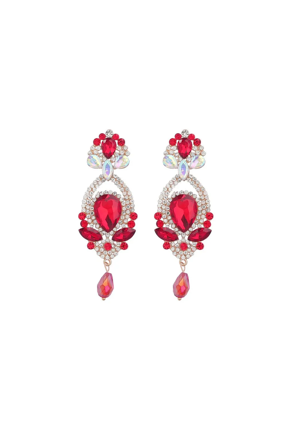 CHANDALIER EARRINGS RED