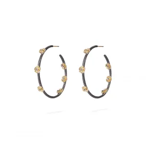 COMING AND GOING PRIMROSE BOUQUET MEDIUM HOOP EARRINGS