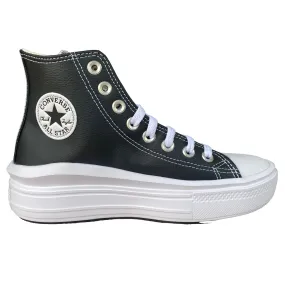 Converse women's sneakers shoe with leather wedge Chuck Taylor All Star Move A04294C black-white