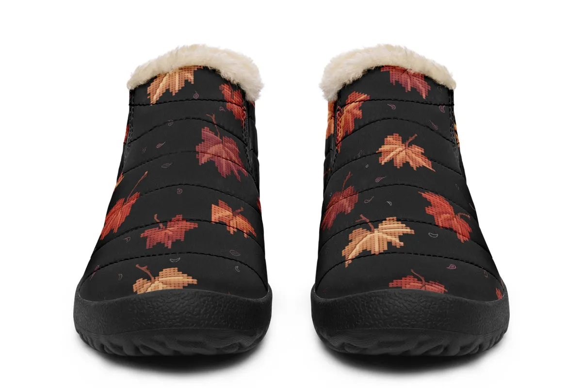 Cozy Autumn Winter Sneakers - Warm & Easy Slip-On Shoes Lined with Vegan Wool with Anti-Slip Soles