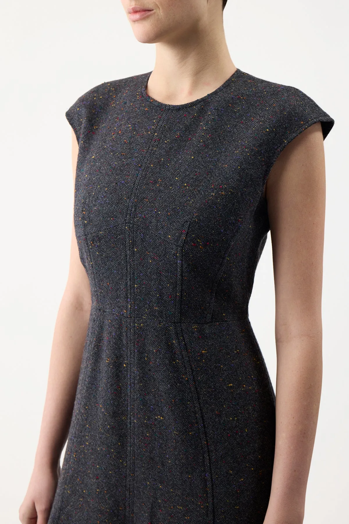 Crowther Dress in State Multi Cashmere Virgin Wool