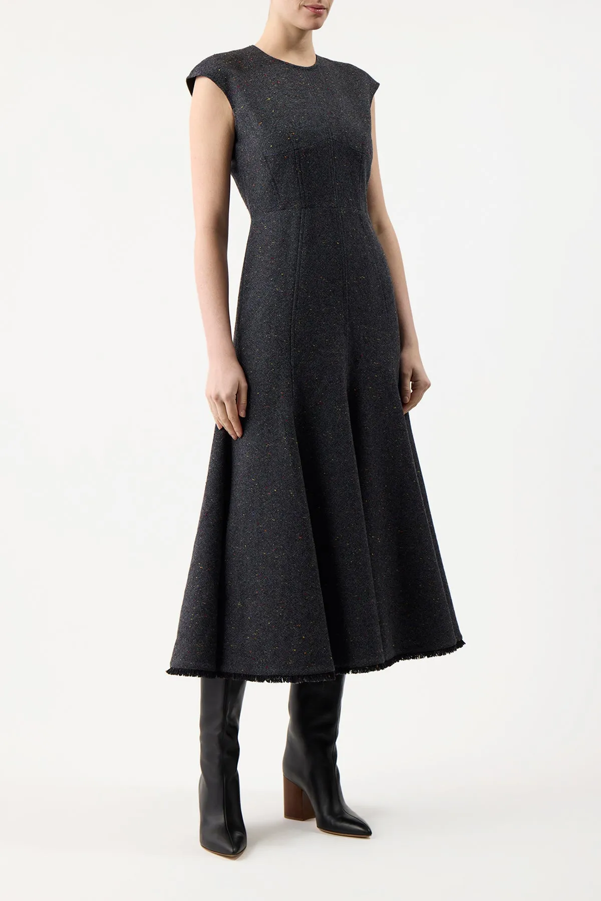 Crowther Dress in State Multi Cashmere Virgin Wool