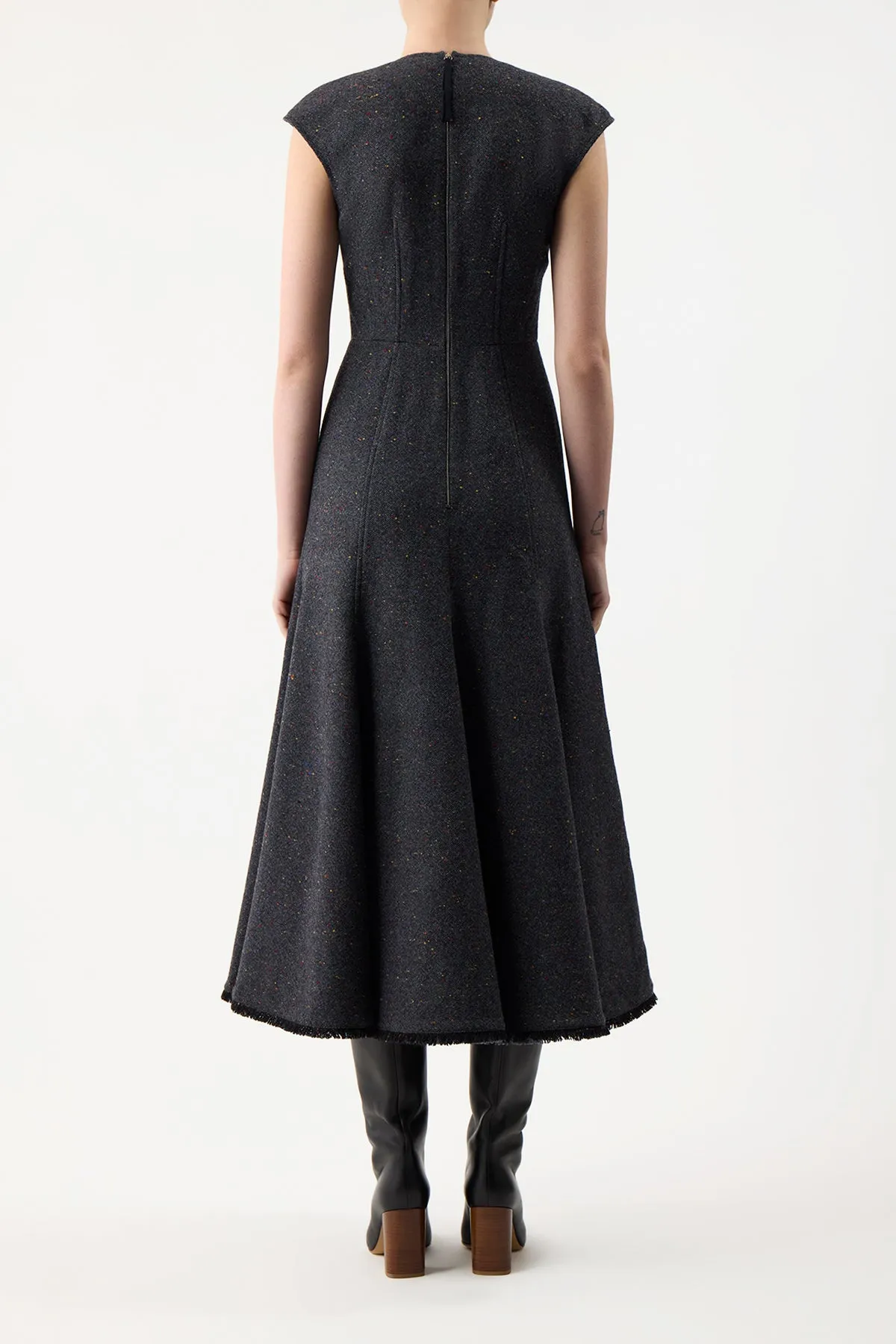 Crowther Dress in State Multi Cashmere Virgin Wool