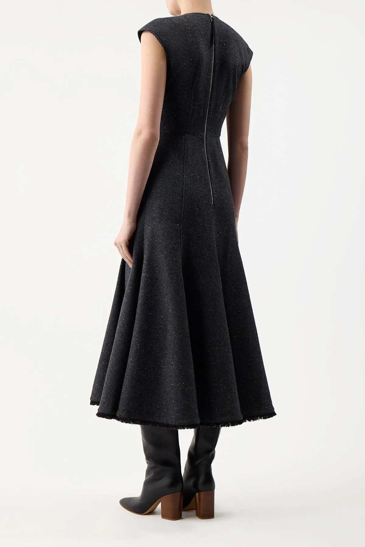 Crowther Dress in State Multi Cashmere Virgin Wool