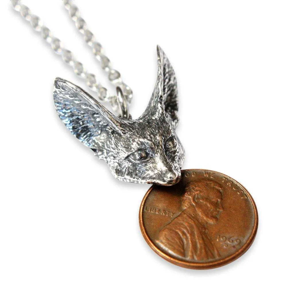 Fennec Fox Head Pendant Necklace