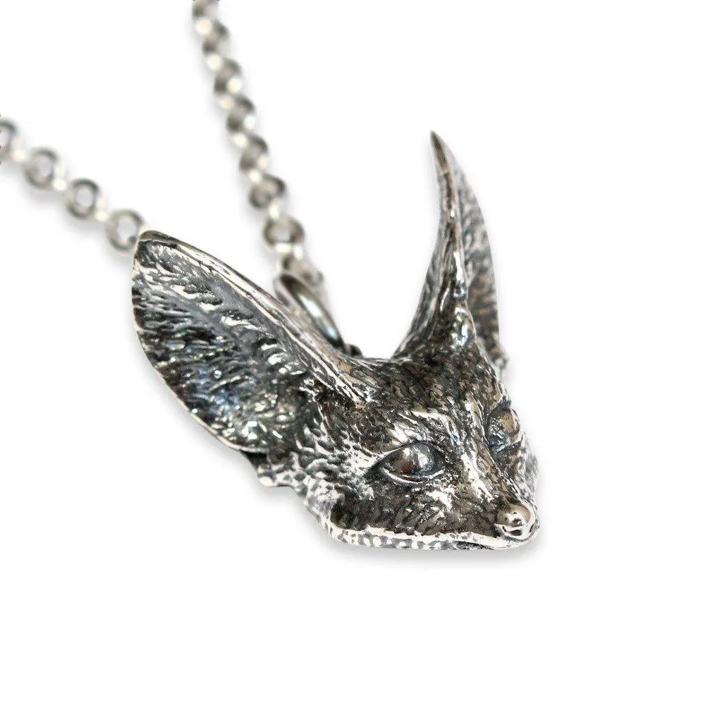 Fennec Fox Head Pendant Necklace