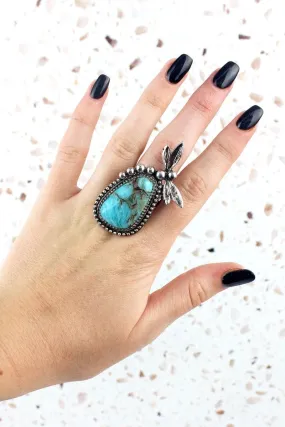 Firefly turquoise stretch ring