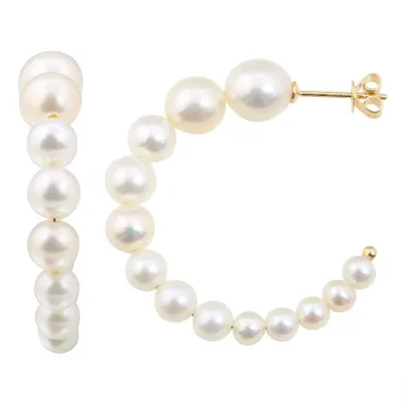 Graduated Pearl Hoops