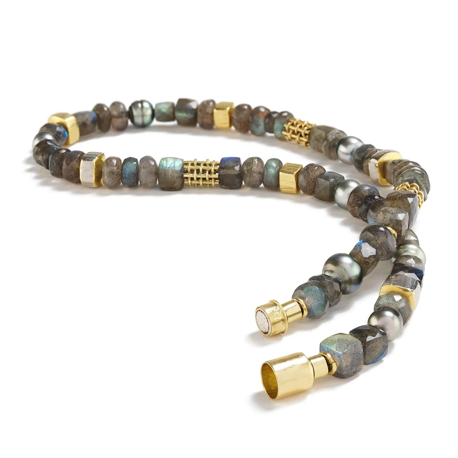 Labradorite & Tahitian Pearl Necklace