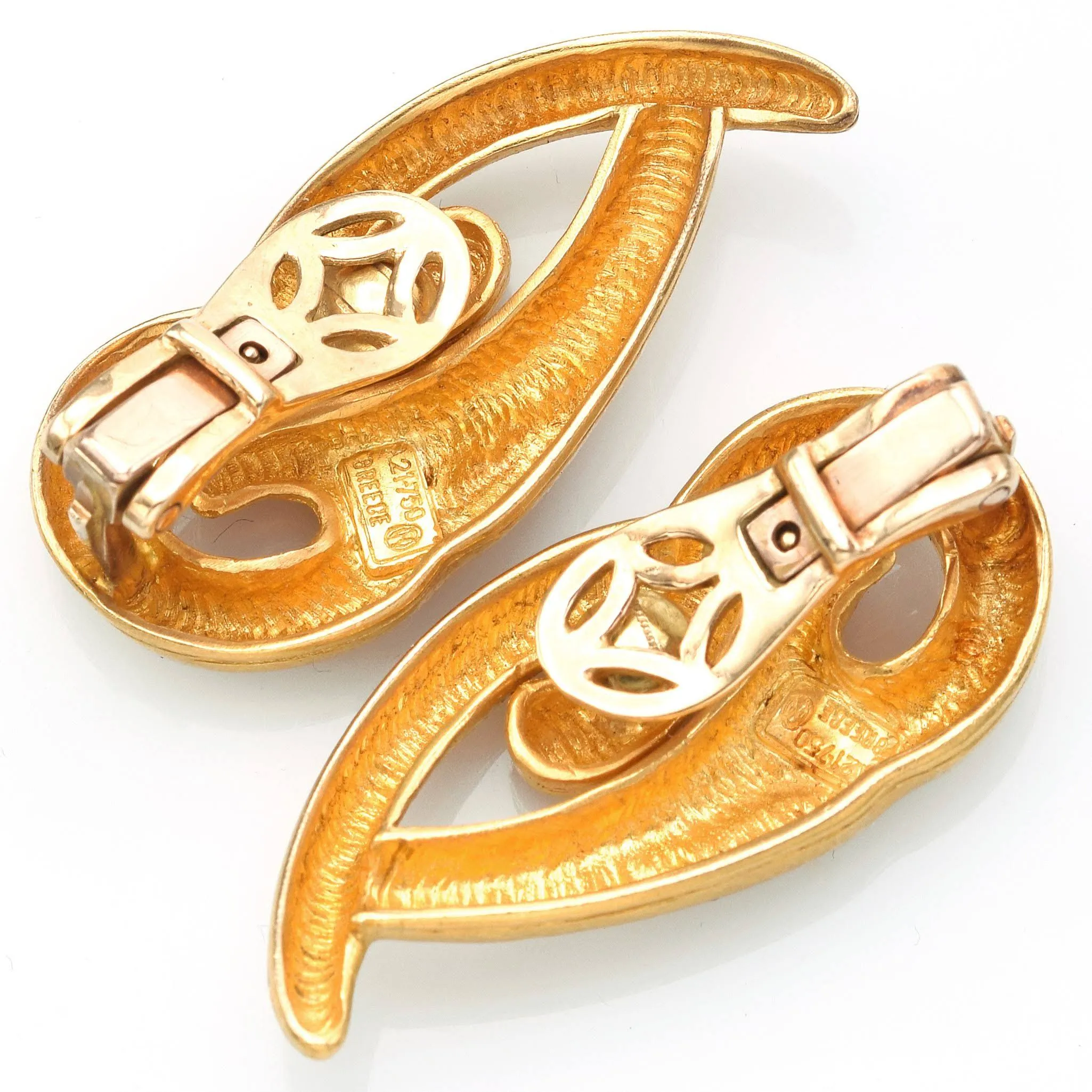 Lalaounis Vintage 18K Yellow Gold Greece Clip On Earrings