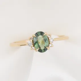 Lena Ring 0.75ct Green Madagascar Sapphire, 14k Yellow Gold (One of a kind)