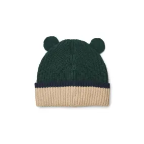 Liewood Miller Beanie With Ears - Hunter Green Multi Mix