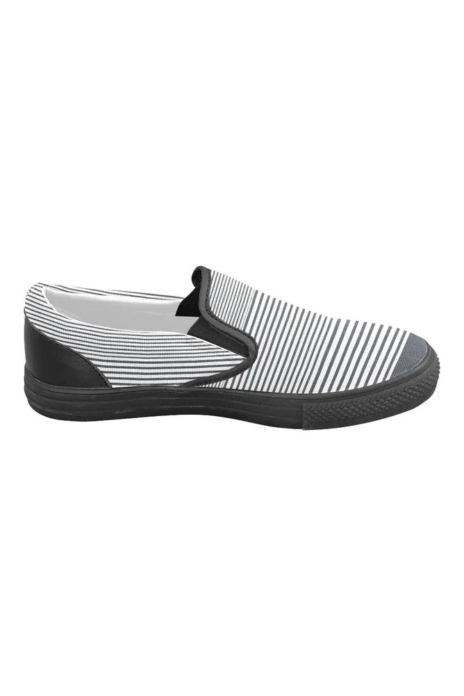 Micro-Striped Men's Slip-on Canvas Shoes