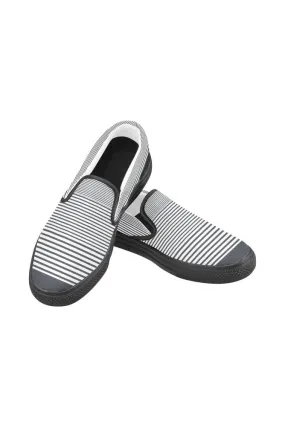 Micro-Striped Men's Slip-on Canvas Shoes