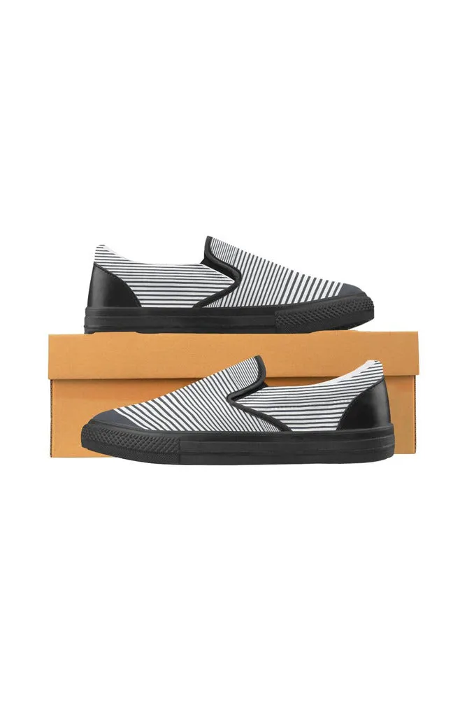 Micro-Striped Men's Slip-on Canvas Shoes