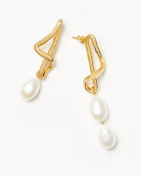 Molten Baroque Pearl Mismatch Drop Earrings