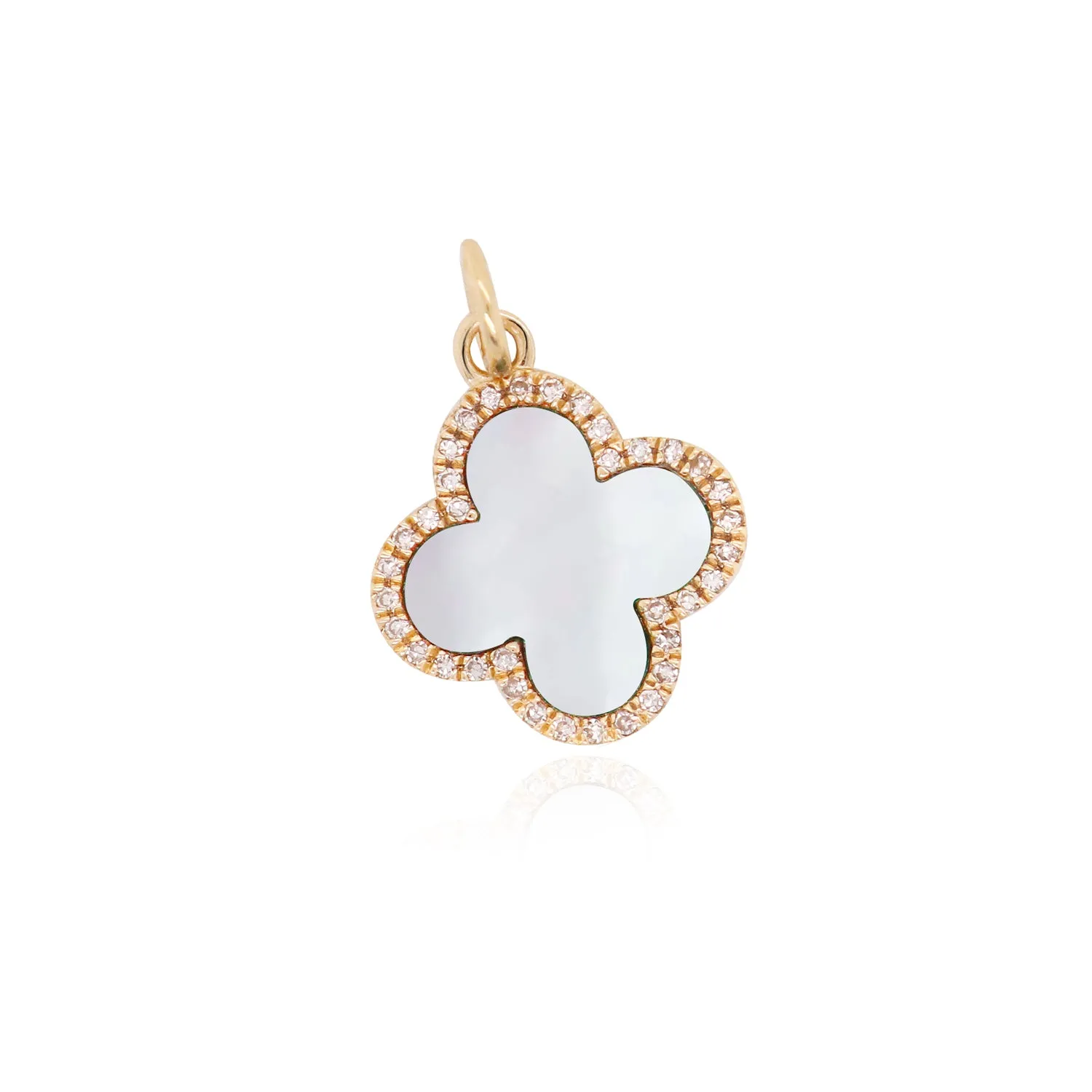 Mother of Pearl Diamond Clover Charm