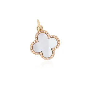 Mother of Pearl Diamond Clover Charm