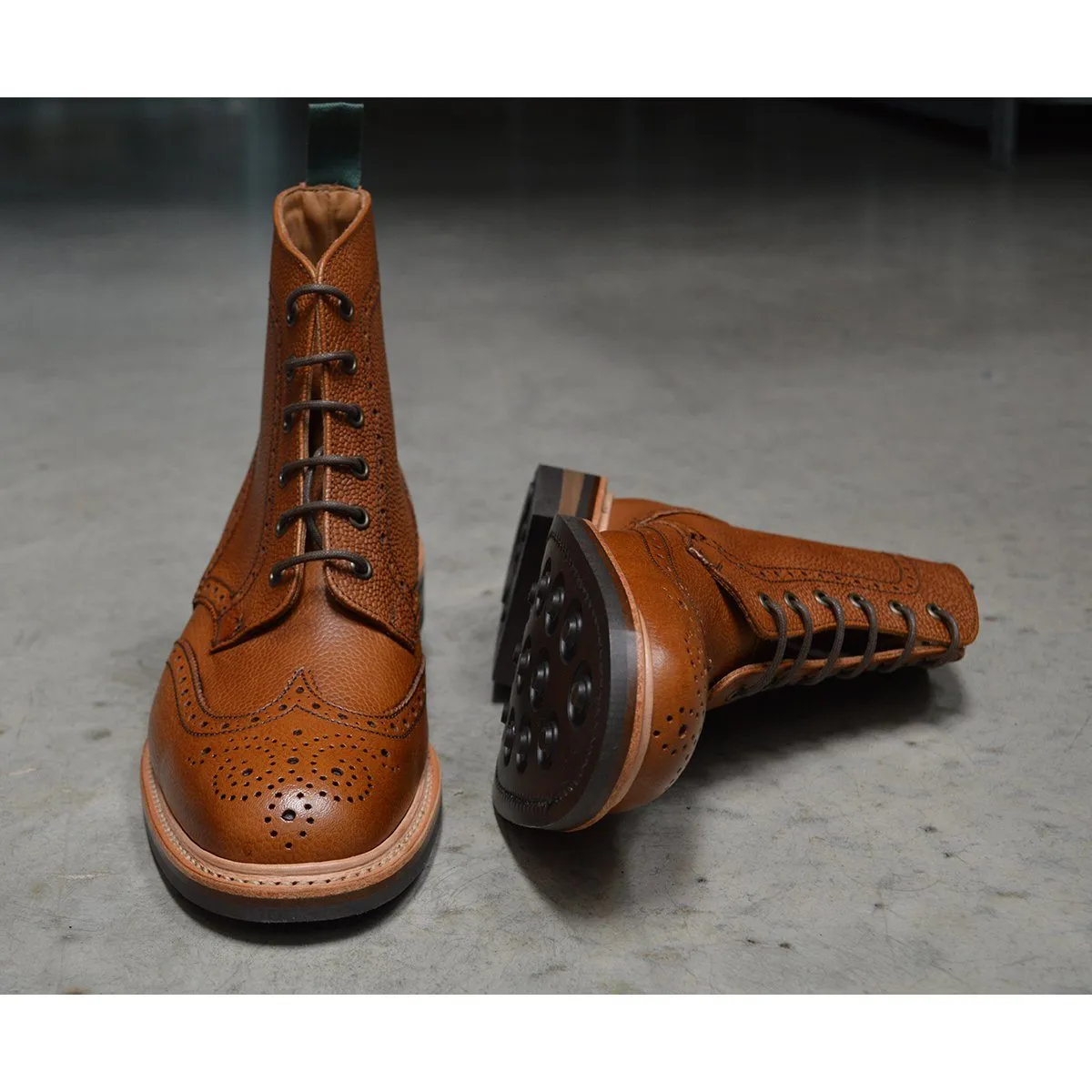 NPS HEATH Brogue Boots -Acorn Grain with Itshide Sole