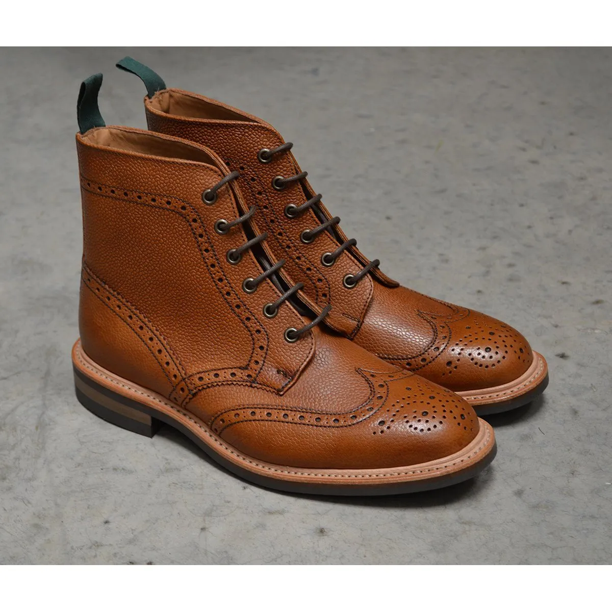 NPS HEATH Brogue Boots -Acorn Grain with Itshide Sole