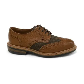 NPS WILSON Brogue Shoes - Walnut Brown Grain & Tweed