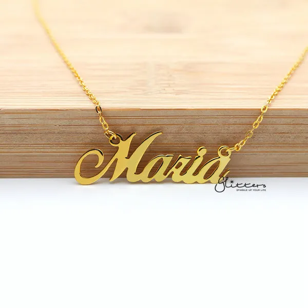 Personalised 24K Gold Plated Sterling Silver Name Necklace-Script 11