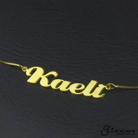 Personalised 24K Gold Plated Sterling Silver Name Necklace-Script 2