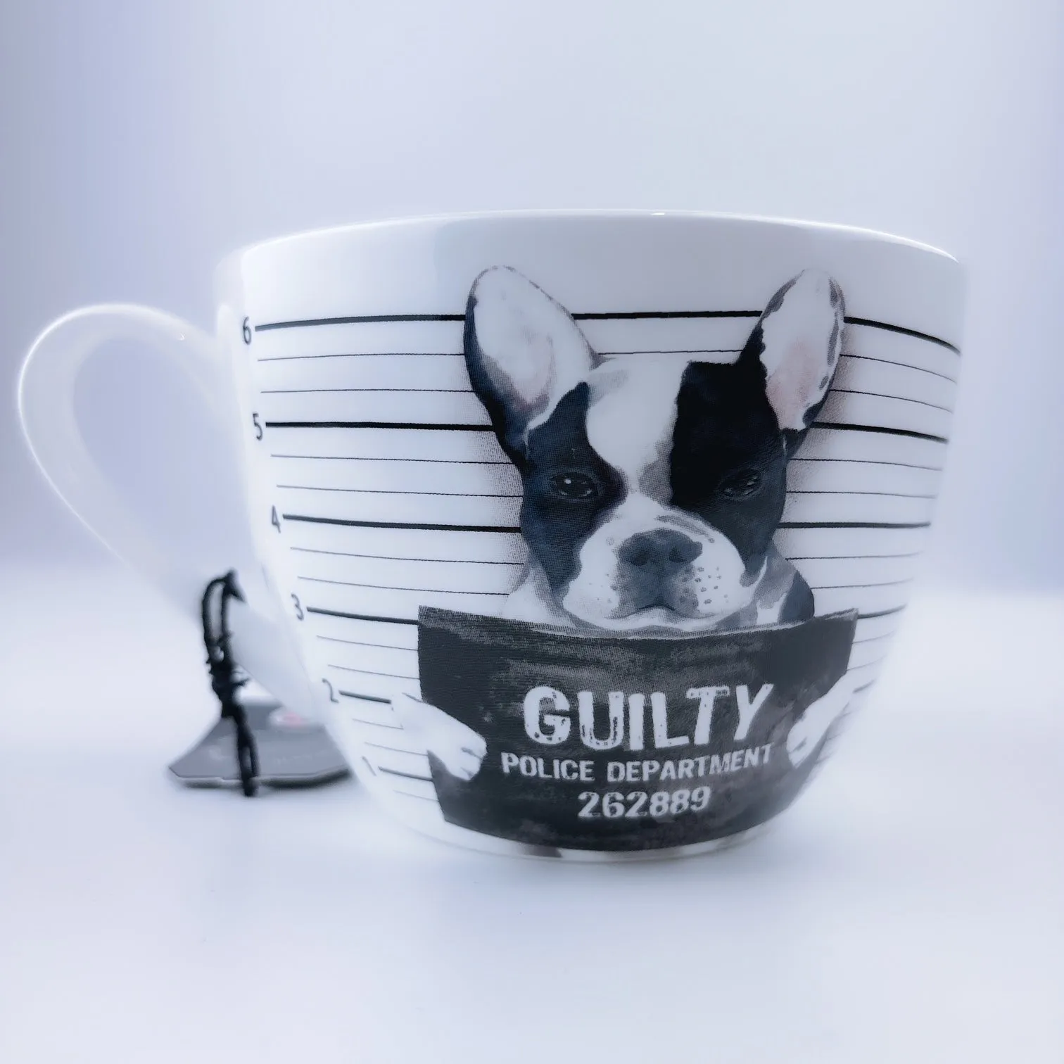 Portobello By Design Guilty Boston Terrier Dog Bone China XL Coffee Mug Tea Cup 20 oz