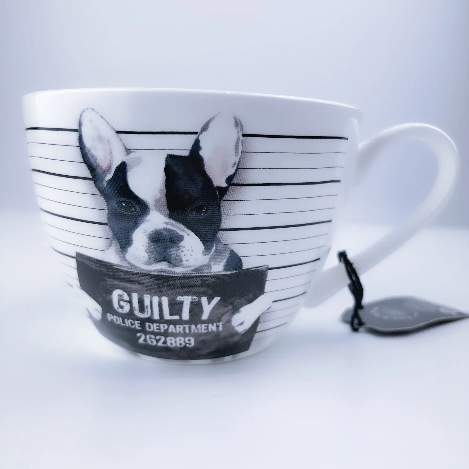 Portobello By Design Guilty Boston Terrier Dog Bone China XL Coffee Mug Tea Cup 20 oz