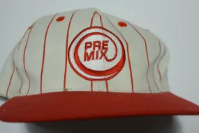 Pre Mix Pinstriped Vintage 80s Adjustable Back Snapback Hat