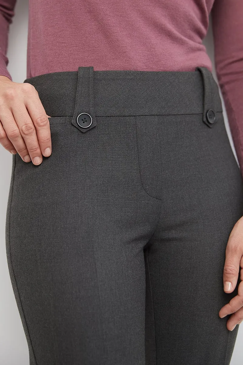 Pull-on Bootcut Trousers with Belt Loops & Tummy Control