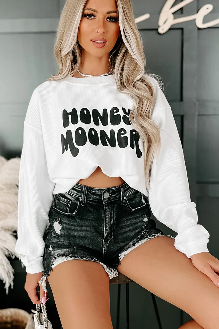 "Honeymooner" Corded Graphic Crewneck (White) - Print On Demand