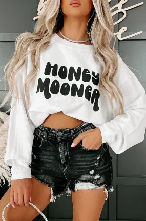 "Honeymooner" Corded Graphic Crewneck (White) - Print On Demand