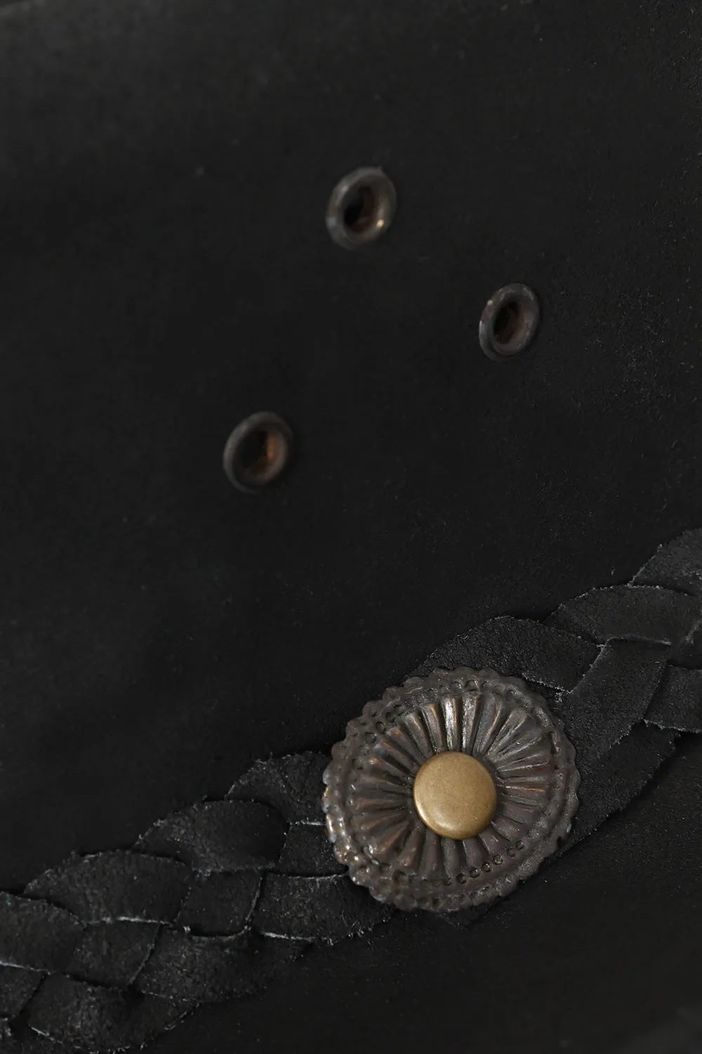 Real Black Leather Cowboy Hat