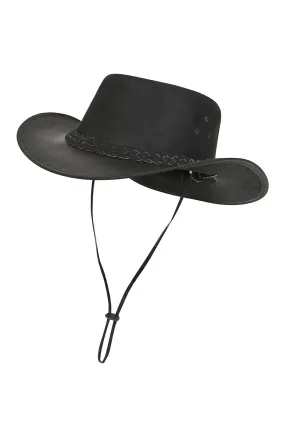 Real Black Leather Cowboy Hat